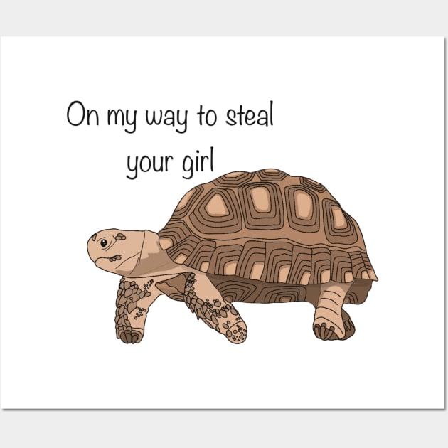 On My Way to Steal Your Girl Turtle Wall Art by The Sword and The Stoned